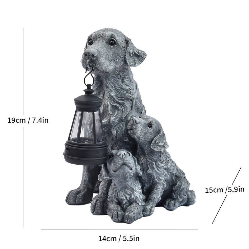 Creative Resin Simulation Golden Retriever Statue Solar Light for Garden Corridor Home Decor Lamp - Image 1