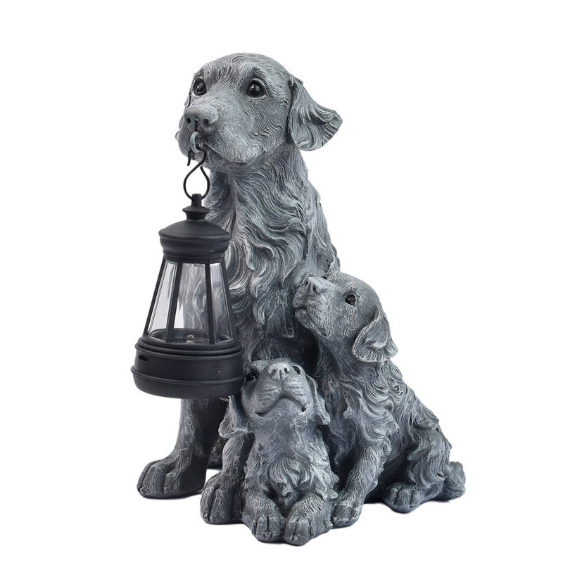 Creative Resin Simulation Golden Retriever Statue Solar Light for Garden Corridor Home Decor Lamp - Image 3