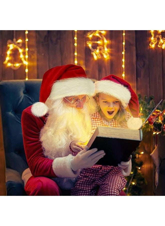 Indian Karigar Santa Cap Plush Fur Christmas Cap Unisex Santa Hat for Adult & Kids Comfortable Soft Free Size Santa Clause Hat Cap Christmas Decorations Items Christmas Decor Santa Caps Set of 1 Red - Image 4