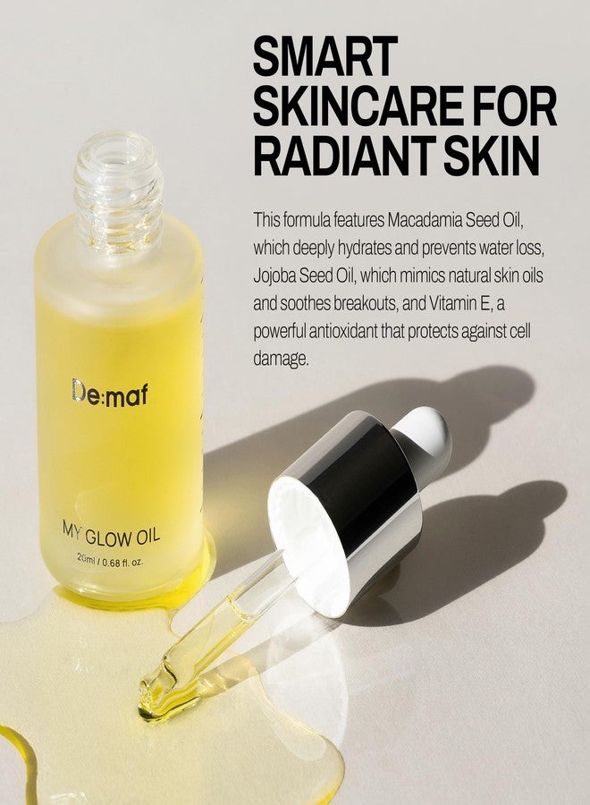 De:maf My Glow Oil - 100% Natural Face Oil for Sensitive & Oily Skin, Hydrating & Non-Comedogenic with Jojoba, Macadamia & Vitamin E - Lightweight Facial Oil for Dry Skin - Image 5