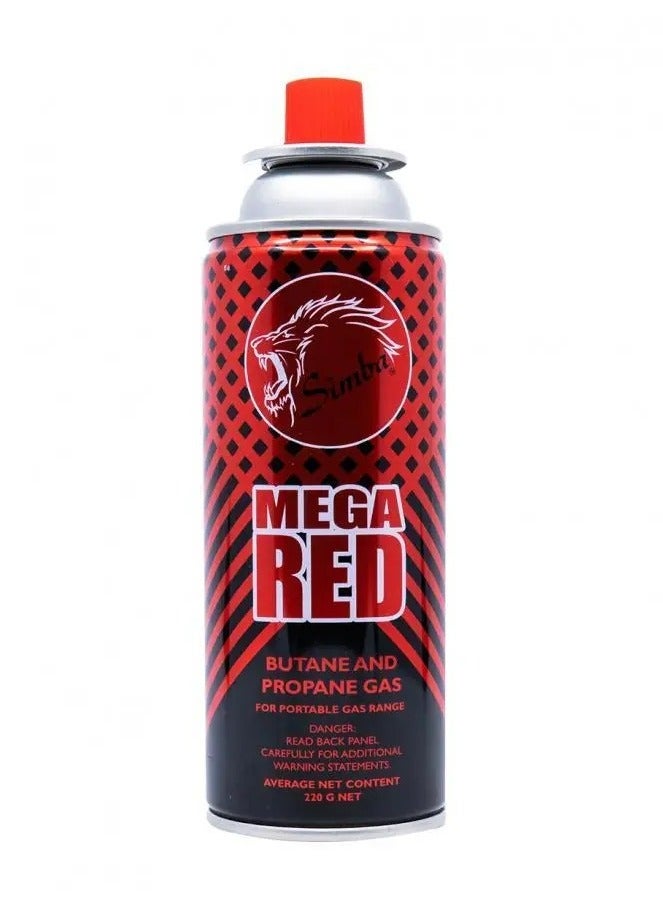 Simba Mega Red Butane Stove Gas – 220ml for Cooking & Outdoor Use - Image 1