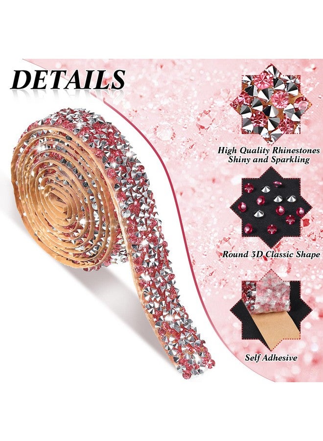 Xinnun 5 Rolls Shiny Rhinestone Ribbon Resin Diamond Ribbon Self Adhesive Crystal Rhinestone Diamond Ribbon Bling Ribbon For Arts Crafts Diy Party Decor(Mixed Colors Basic Style) - Image 3
