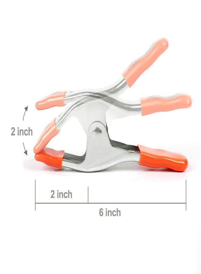 PONY 6-inch Heavy Duty Spring Clamps Set, 2-inch Jaw Opening, Nickel-plated Steel Spring Clips Clamps with Protected Rubber Handles and Tips, 6-Pack - Image 3