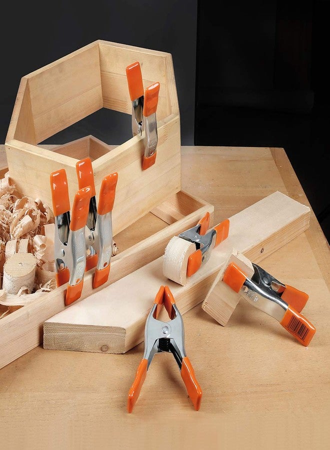 PONY 6-inch Heavy Duty Spring Clamps Set, 2-inch Jaw Opening, Nickel-plated Steel Spring Clips Clamps with Protected Rubber Handles and Tips, 6-Pack - Image 2