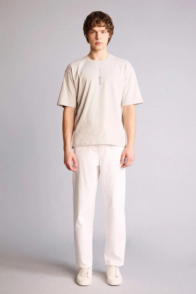 DeFacto 100% Cotton Boxy Fit Printed T-Shirt