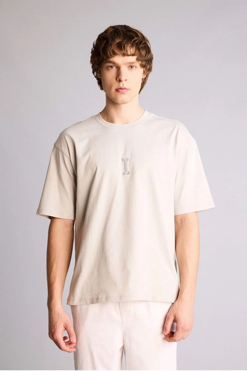 DeFacto 100% Cotton Boxy Fit Printed T-Shirt