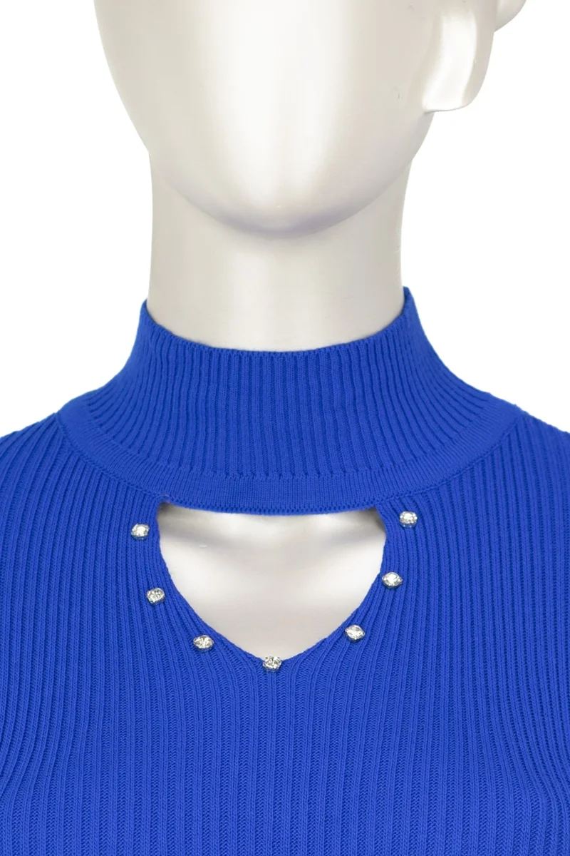 Oppland Women's Half Collar and Stone Long Sleeve Knitted Knitwear Sweater