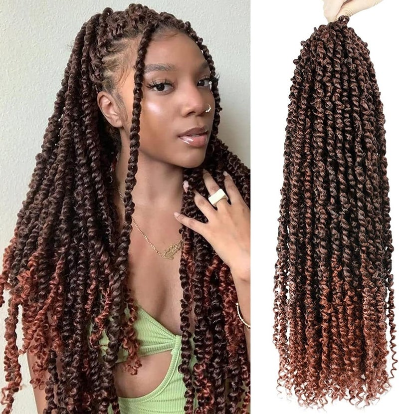 NAYOO Passion Twist Hair - 8 Packs 22 Inch Passion Twist Crochet Hair For Women, Crochet Pretwisted Curly Hair Passion Twists Synthetic Braiding Hair Extensions (22 Inch 8 Packs, T350) - Image 1