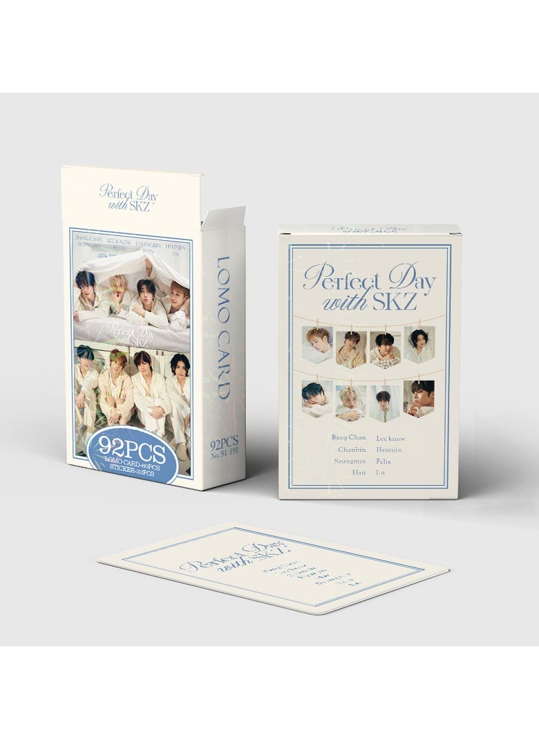 EHOME - 92Pcs Stray Kids Perfect Day With SKZ Lomo Card And Sticker - Image 1