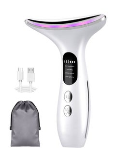 Syarme Face and Neck Massager, Syarme Skin Lifting Tightening Wrinkle Removal Machine Rejuvenation Beauty Device, with Heat, Vibration & Phototherapy, for Removal Double Chin, Skin Improve - White  - Image 1