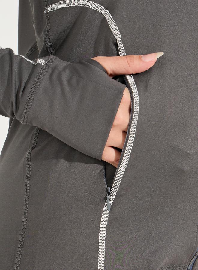 Styli Tonal & Contrast Stitch Jacket with Zip Pockets  - Image 3