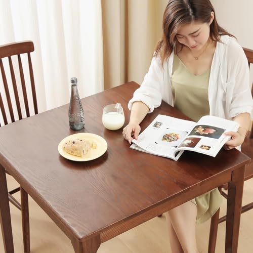 Runam Woods Mid-Century Solid Wood Small Luxury Dining Table for Kitchen Dining Room Bedroom Living Room Four Seater Dinning Table, Hotel and Cafe Dining Table. (Dark Brown, Square-71 x 71cm) - Image 5