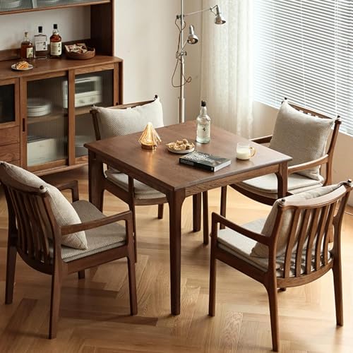 Runam Woods Mid-Century Solid Wood Small Luxury Dining Table for Kitchen Dining Room Bedroom Living Room Four Seater Dinning Table, Hotel and Cafe Dining Table. (Dark Brown, Square-71 x 71cm) - Image 3