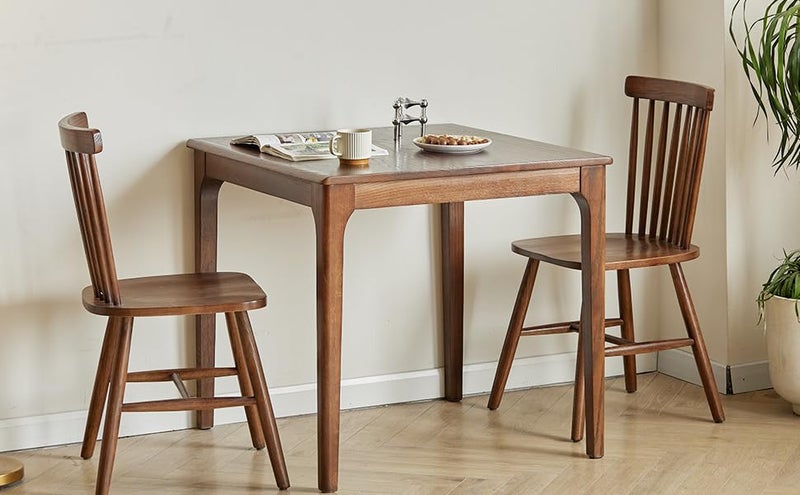 Runam Woods Mid-Century Solid Wood Small Luxury Dining Table for Kitchen Dining Room Bedroom Living Room Four Seater Dinning Table, Hotel and Cafe Dining Table. (Dark Brown, Square-71 x 71cm) - Image 4