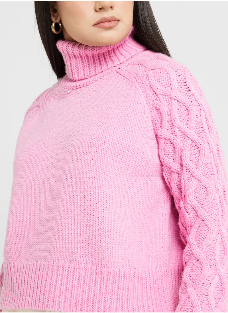 فيرو مودا Puff Sleeve Knitted Cardigan