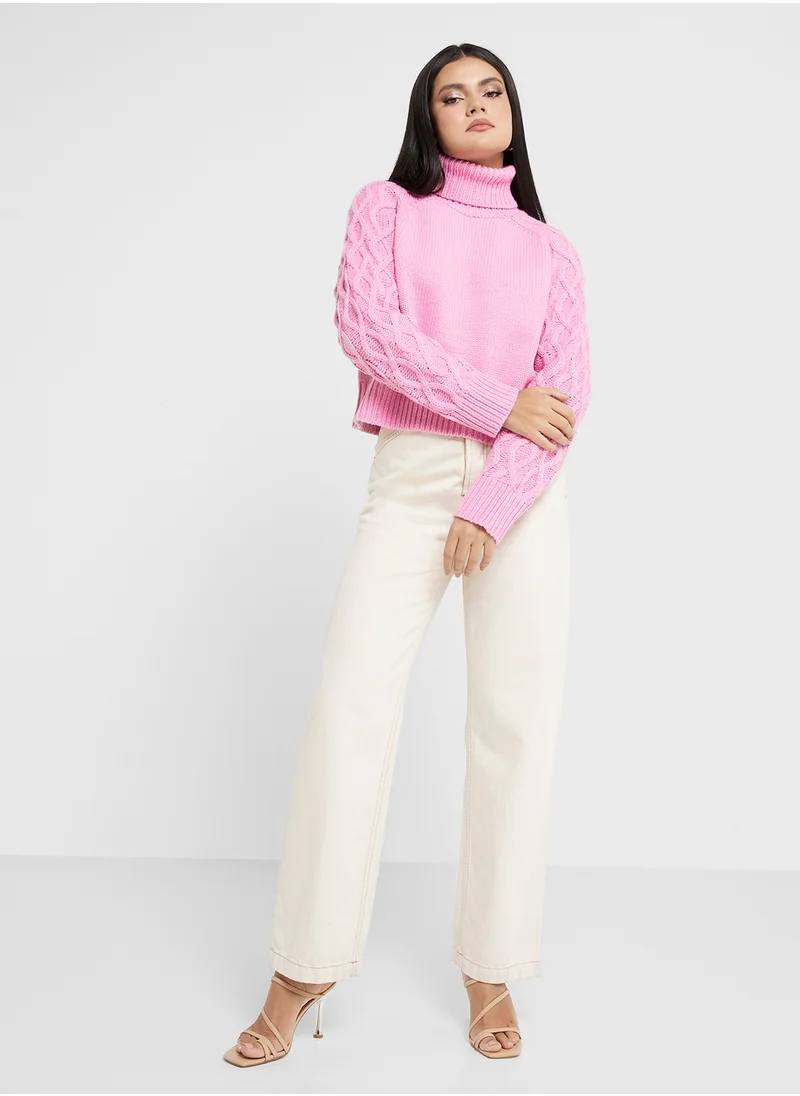 فيرو مودا Puff Sleeve Knitted Cardigan