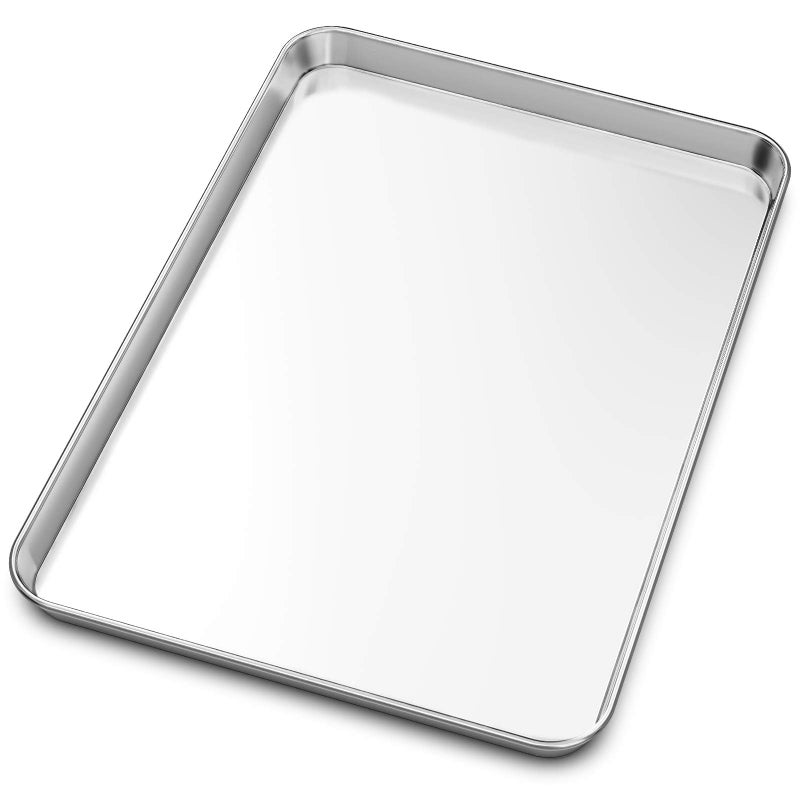 Baking Sheet Yododo Stainless Steel Baking Pans Tray Cookie Sheet Toaster Oven Tray Pan Cookie Pan Non Toxic  Healthy Superior Mirror Finish  Rust Free Easy Clean  Dishwasher Safe  196 inch