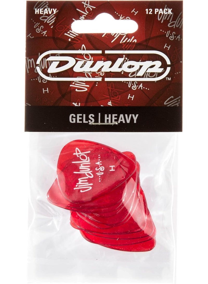 JIM DUNLOP JIM DUNLOP Guitar Picks (24486452012) Pack of 12 Size Heavy Red - Image 1