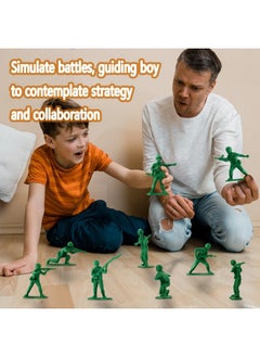 HAPTIME Classic Toy Soldiers Set (50 Pcs ) , Green Army Men Action Figures, Plastic Military Toys For Boys- Inspire Creative Play And Learning Adventures For Kids  - Image 3