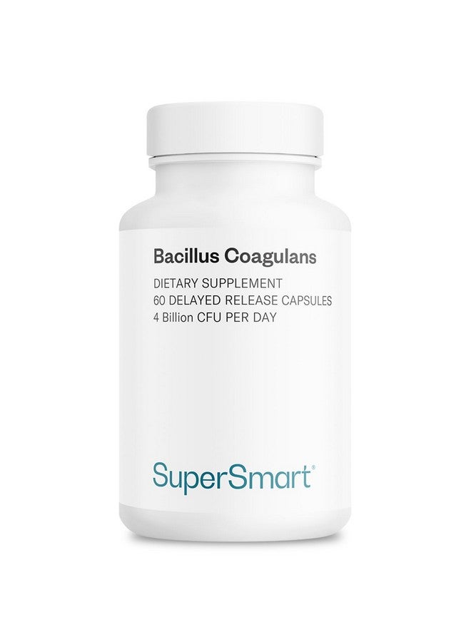 Supersmart Bacillus Coagulans Probiotic 4 Billion CFU per Day (High Absorption) - Lactobacillus Sporogenes Supplement | Non-GMO & Gluten Free - 60 Delayed Release Capsules - Image 1