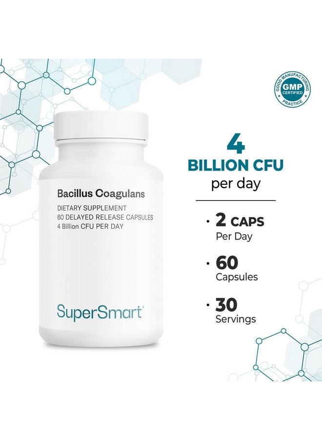 Supersmart Bacillus Coagulans Probiotic 4 Billion CFU per Day (High Absorption) - Lactobacillus Sporogenes Supplement | Non-GMO & Gluten Free - 60 Delayed Release Capsules - Image 4
