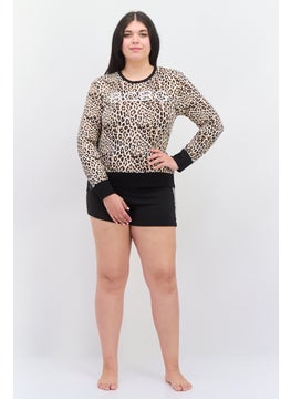 BCBGeneration Women 2 Pieces Animal Print Pajama Set, Multicolor  - Image 4