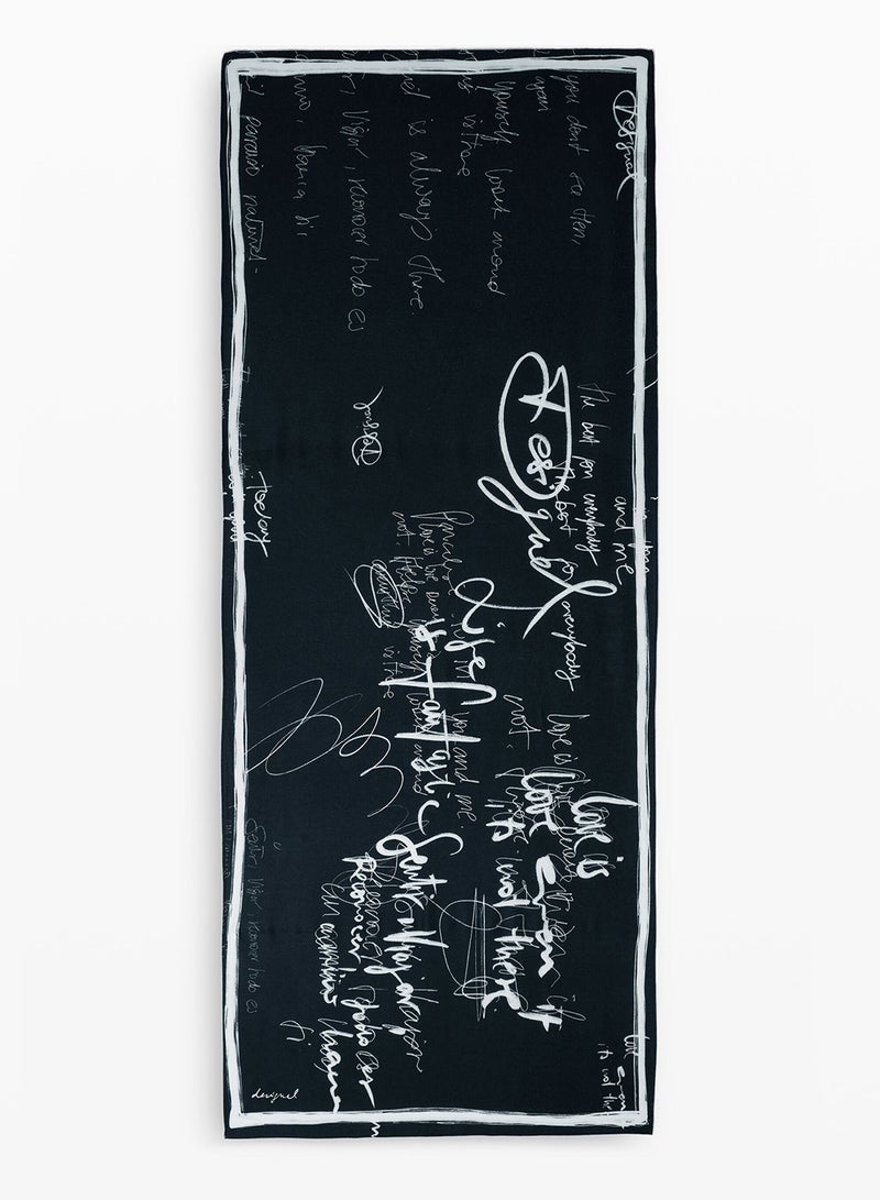 DESIGUAL Rectangular Foulard With A Lettering-Style Print - Image 1