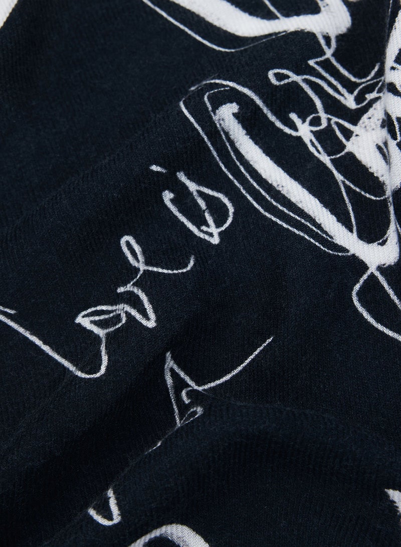 DESIGUAL Rectangular Foulard With A Lettering-Style Print - Image 2