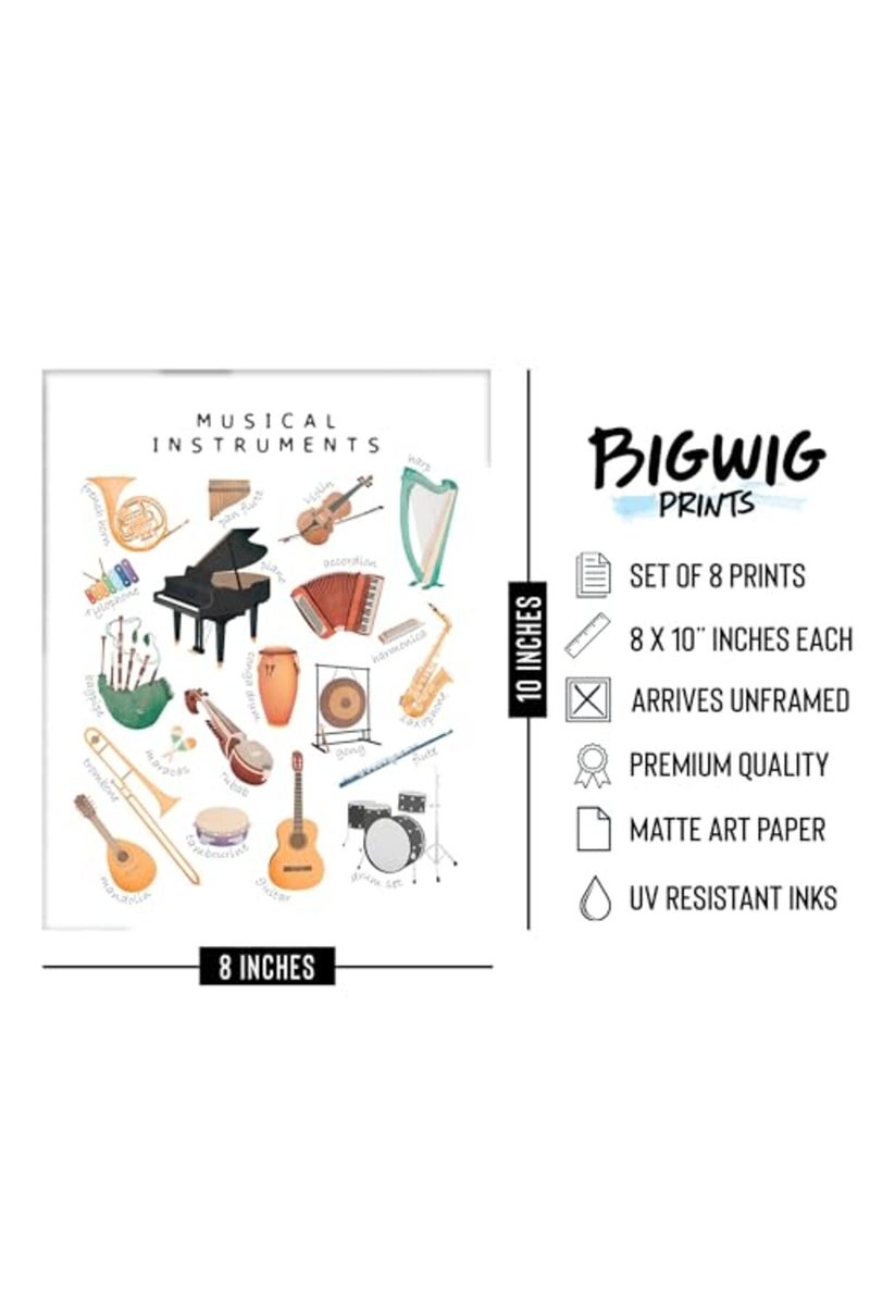 BigWig Prints - Music Posters for Classroom, Music Theory and Education Wall Art, Instrument Family and Musical Notes Prints, Educational Decor for Elementary Classrooms - Unframed Set of 8 (8x10) - Image 4
