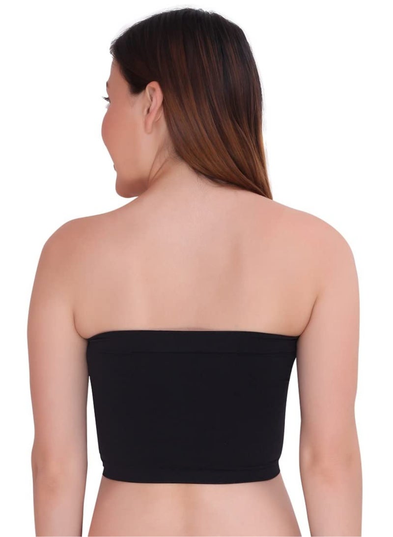 Glamroot Non Padded Strapless Tube Bra For Women, Free Size (Pack Of 3) Black/White/Beige - Image 3