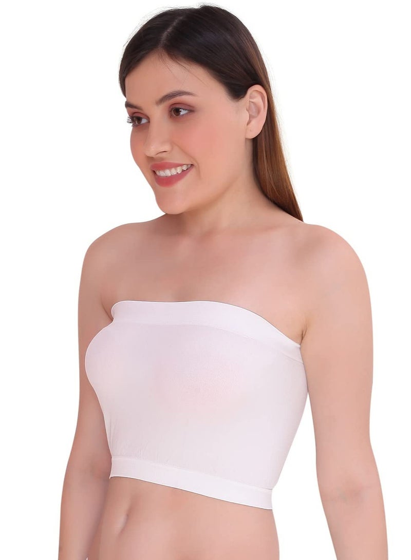 Glamroot Non Padded Strapless Tube Bra For Women, Free Size (Pack Of 3) Black/White/Beige - Image 5