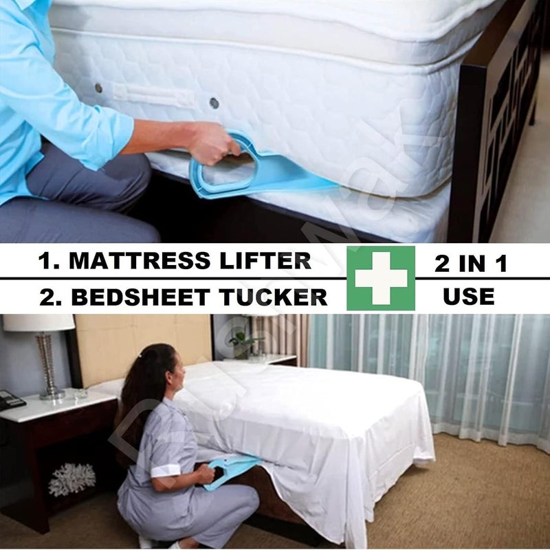 PRIT Store- 2-in-1 Mattress Lifter and Bedsheet Tucker Tool, Blue, 34 cm x 11.5 cm, Ergonomic Design for Easy Bed Making  - Image 2
