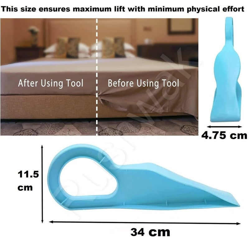 PRIT Store- 2-in-1 Mattress Lifter and Bedsheet Tucker Tool, Blue, 34 cm x 11.5 cm, Ergonomic Design for Easy Bed Making  - Image 5