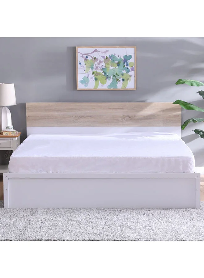 DANUBE HOME Terry Mattress Protector King Size Poly Cotton  Zippered Hypoallergenic Mattress Encasement For Bedroom  L 180 X W 200X H 30 Cm  White