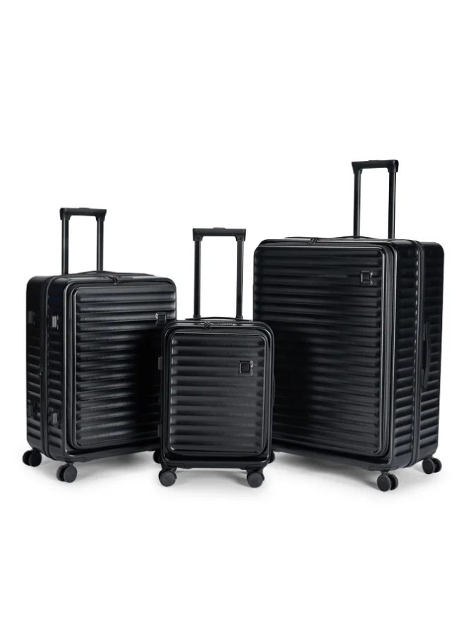 LIMRA Travel bags hard Luggage set 3 pieces size 28/24/20 inch Black