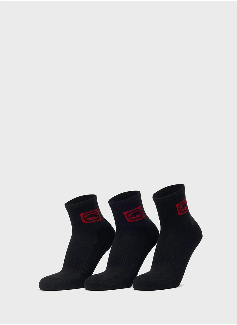 Ecko Unltd. Set of 3 - Ecko Logo Detail Ankle Length Socks