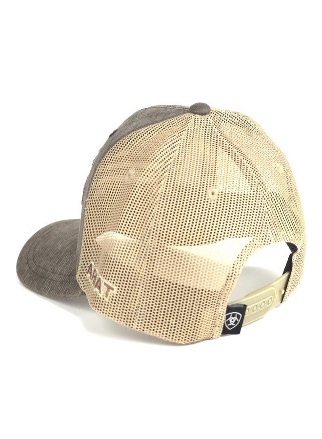 Ariat Youth Semi Curved Bill Cap with Distressed Flag, Brown - Image 5