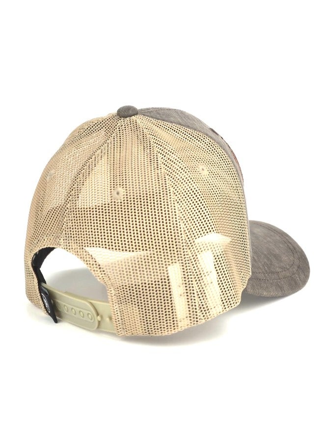 Ariat Youth Semi Curved Bill Cap with Distressed Flag, Brown - Image 4