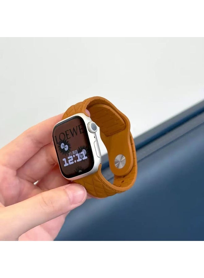 Watch Band Compatible for Apple Watch Series Band 42mm 44mm 45mm 46mm 49mm women, Genuine Leather Double Tour Designed Slim Replacement Strap for iWatch Series10 9 8 7 6 SE - Image 2