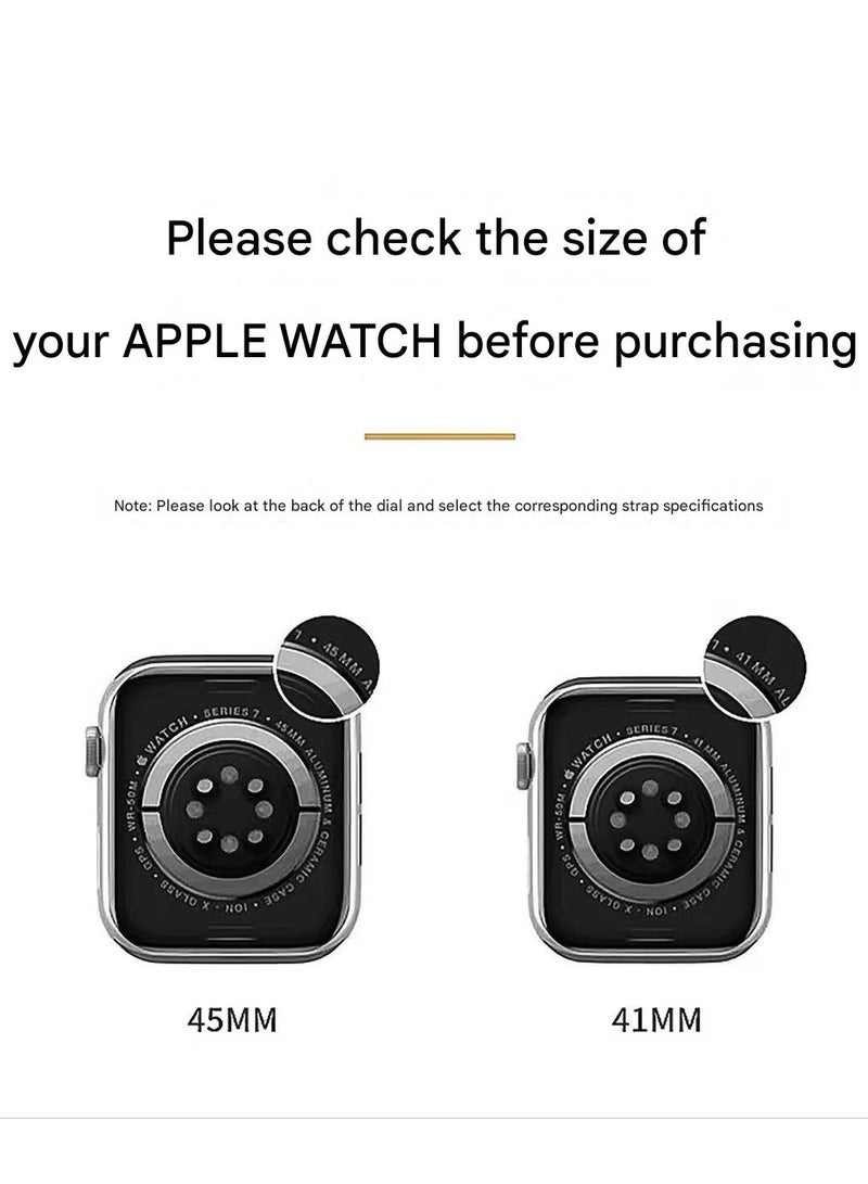 Watch Band Compatible for Apple Watch Series Band 42mm 44mm 45mm 46mm 49mm women, Genuine Leather Double Tour Designed Slim Replacement Strap for iWatch Series10 9 8 7 6 SE - Image 4