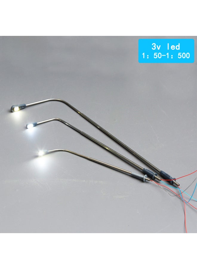 Miniature Single-headed Glowing Street Lamp Model For Architectural Sandbox Microscenery Handmade Scene Ornaments-Color:1/300 A Warm White Light  - Image 2