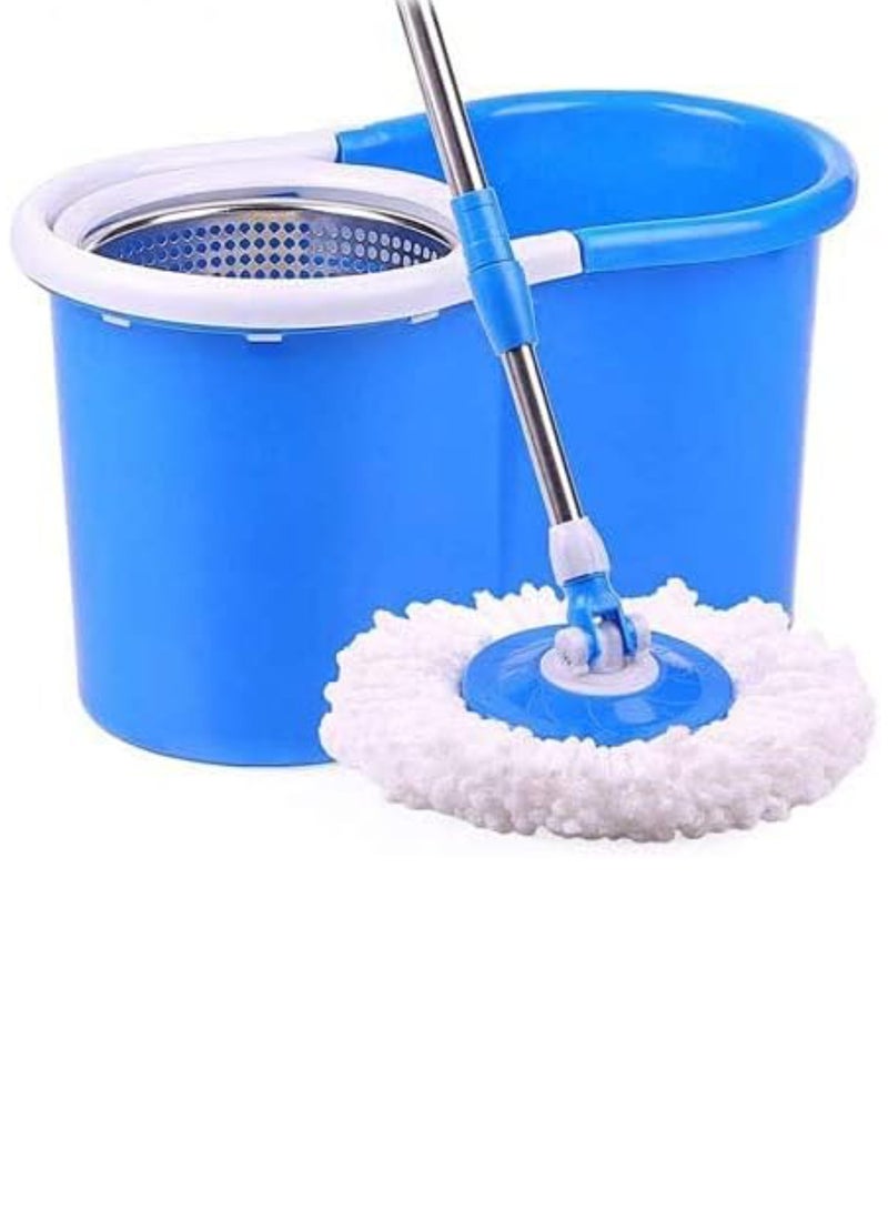 Spin Mop Stainless Steel With Bucket Blue/White 3 Cleaning Dry Heads 20 x 15 x 20 cm - Image 1