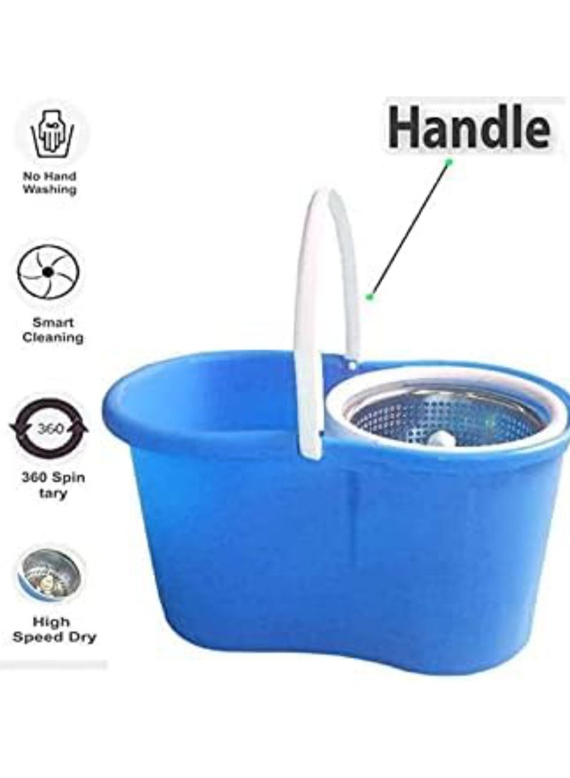 Spin Mop Stainless Steel With Bucket Blue/White 3 Cleaning Dry Heads 20 x 15 x 20 cm - Image 3