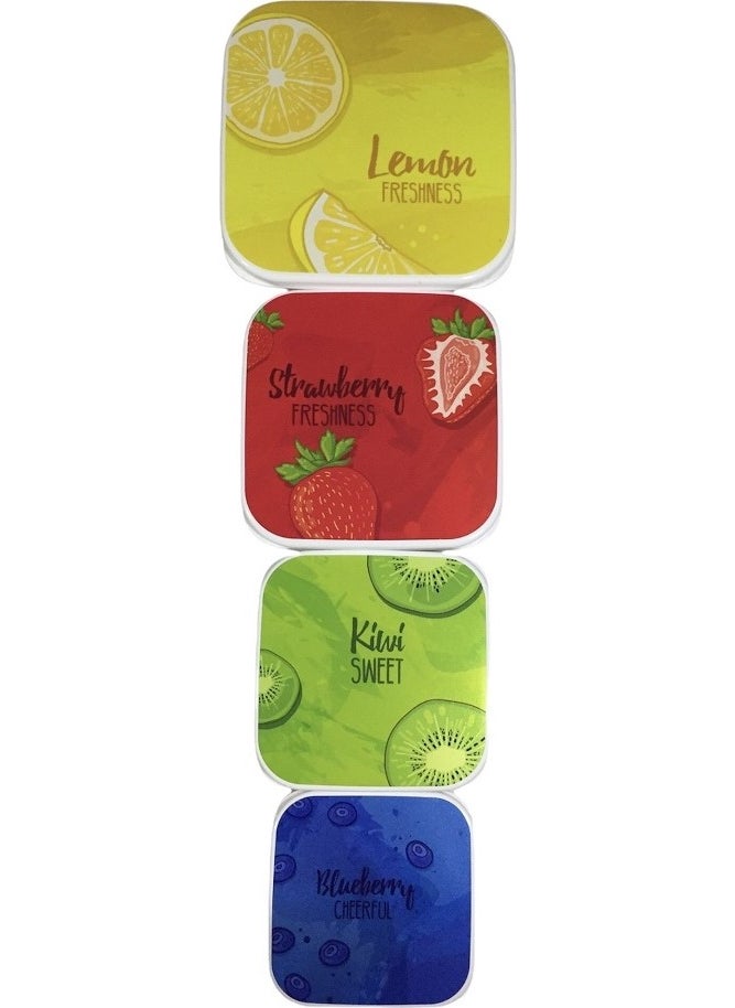 Hobby Life Square Storage Box 4 Pieces Fruit Themed 300ML-450ML-650ML-1000ML  - Image 2
