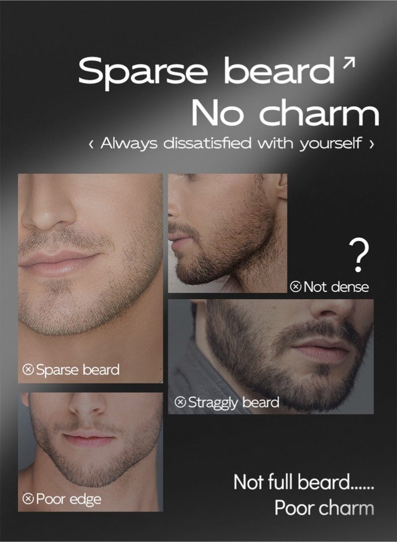 MAYCHEER Beard Filling Stick, 2 In 1 Beard Pen Filler with Brush, Lasting Waterproof Multiuse Moustache Hair Makeup for Men 7.5g, 01# Black - Image 3