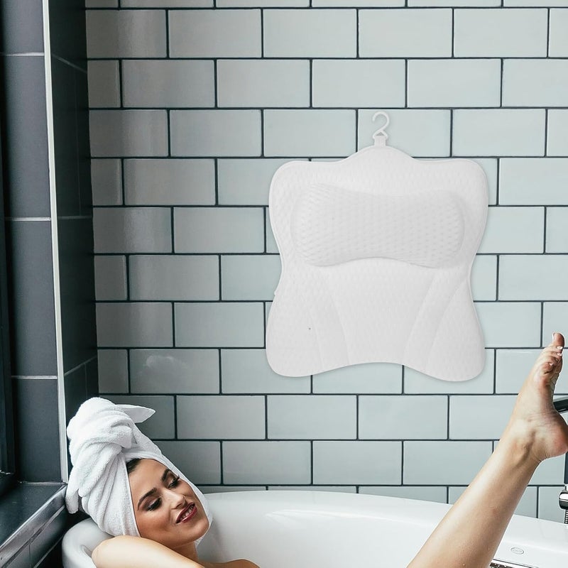 Butterfly Shape Bathtub Pillow with Suction Cups, Breathable Mesh Fabric, Quick-Drying Washable Bath Pillow Headrest for Neck and Shoulder Support, Spa Bath Accessory for Relaxing - Image 5