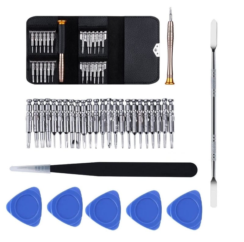 WOWSOME WOWSOME Mobile Repairing Tools 24 Bit With 1 handle 1Tweezers and 5 Plastic Openers 1 steel opener Repair Tool Kits for Mobile Phone PC Laptop Tablet Watch - Image 1