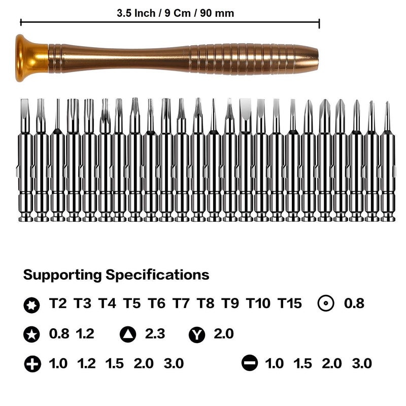 WOWSOME WOWSOME Mobile Repairing Tools 24 Bit With 1 handle 1Tweezers and 5 Plastic Openers 1 steel opener Repair Tool Kits for Mobile Phone PC Laptop Tablet Watch - Image 2