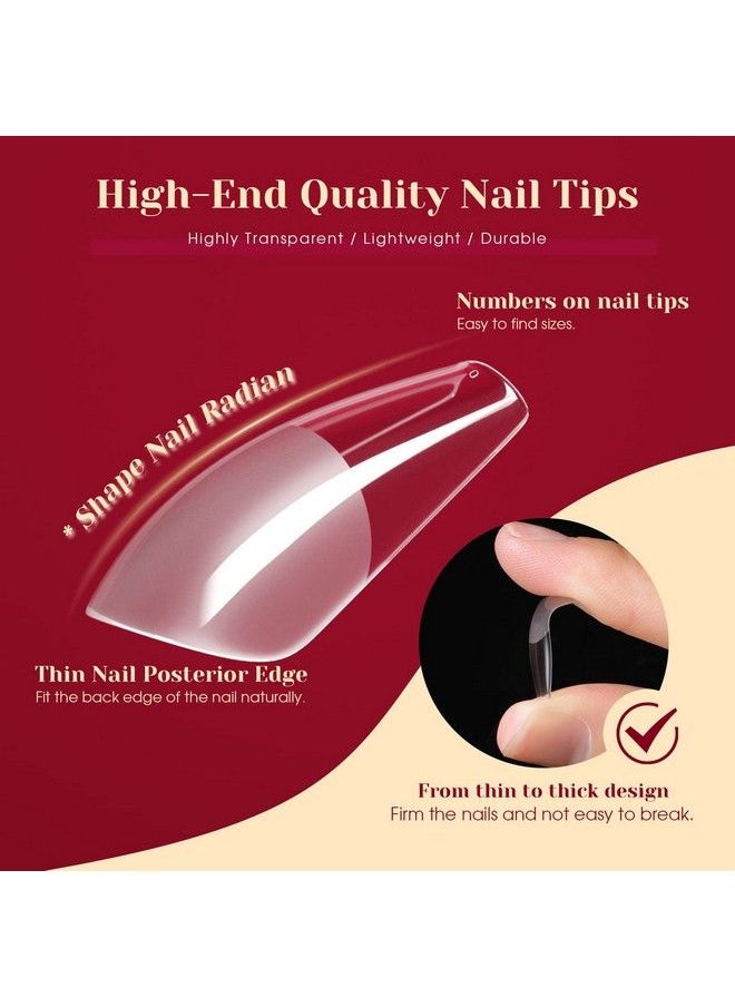 Rosalind 264Pcs Half Matte Medium Coffin Fake Nail Tipsrosalind Press On Nails Medium Coffin Full Cover False Nail Tips Diy Manicure Salon Artificial Extension Nails For Women(Onesided No File)  - Image 4