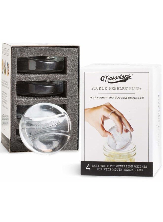 Masontops Pickle Pebbles Plus Glass Fermentation Weights 4 Pack 183344 - Image 1